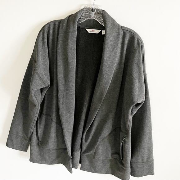 Vineyard Vines Charcoal Grey Open Front Cardigan - Picture 5 of 9